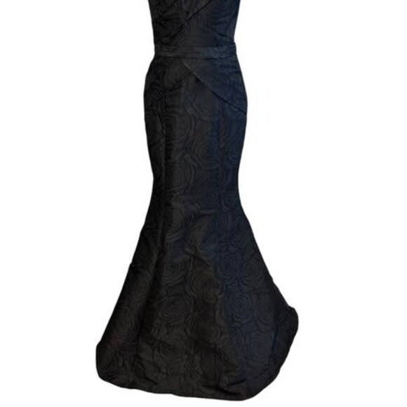 Jolene Black Floral Embroidered Off the Shoulder Gown - Picture 2 of 3